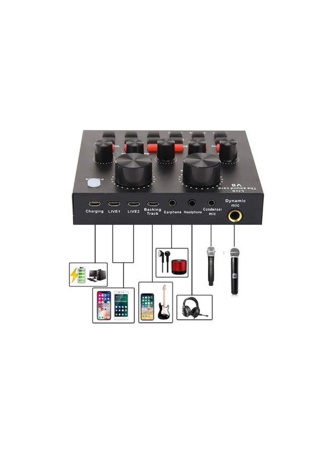 Condenser Microphone BundleMic Kit with Live Sound Card, Adjustable Mic Suspension Scissor Arm BM8006 Gold - Image 2