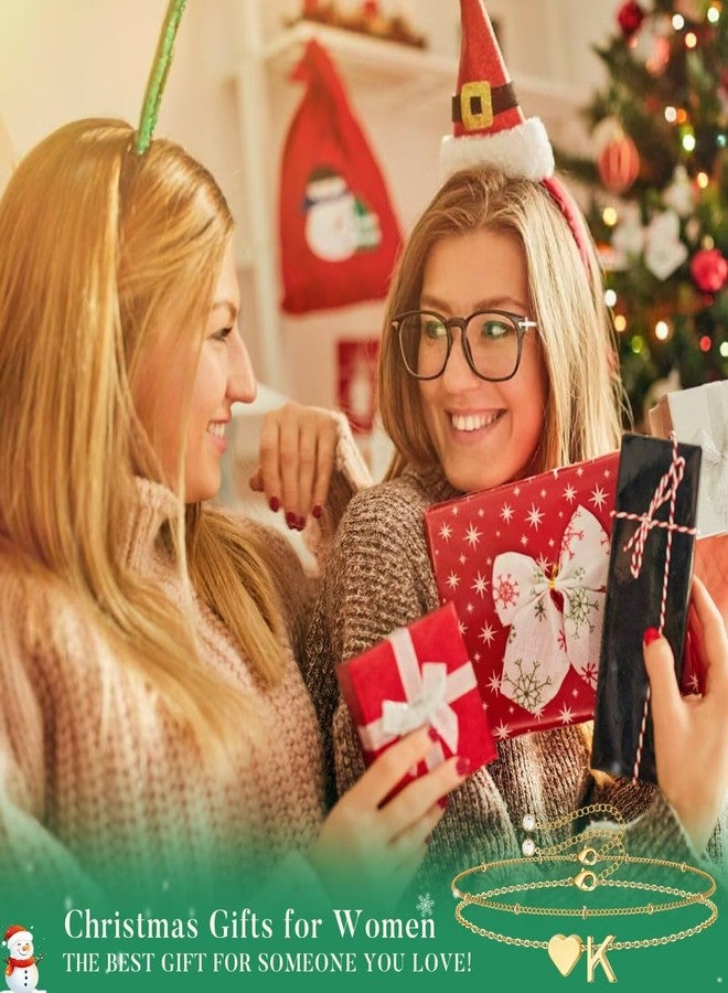 M MOOHAM Initial Bracelets for Women - Dainty 14K-Gold-Plated Heart Initial Letter L Link Charm Bracelets for Women Trendy 14K-Gold-Plated Jewelry Personalized Gifts - Image 3