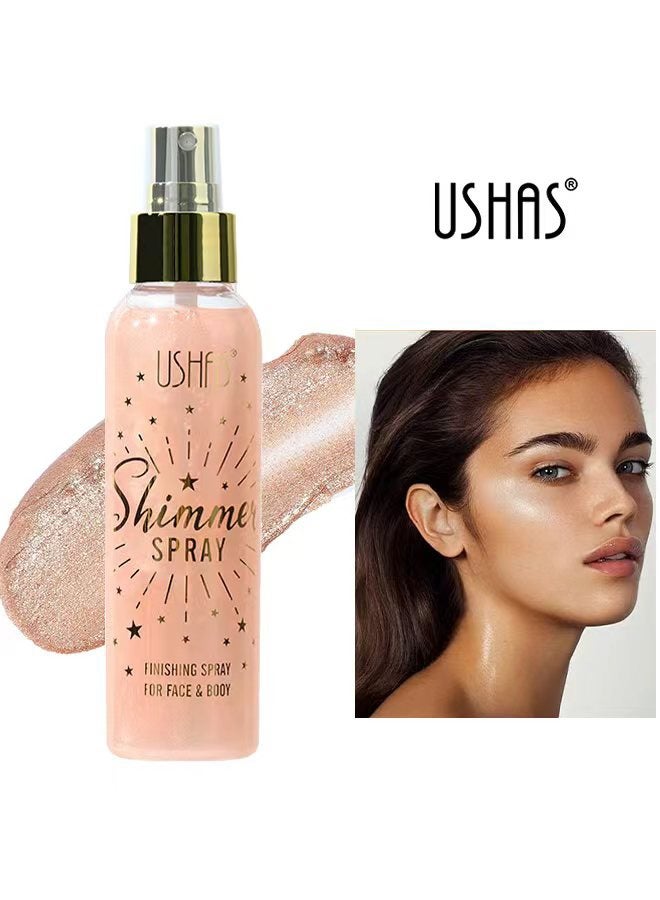 Ushas Glitter Spray, Long-Lasting Body Shimmer Spray 110 ML, Glitter Makeup for Face Body, Festival Glitter for Birthday Party (#03) - Image 1