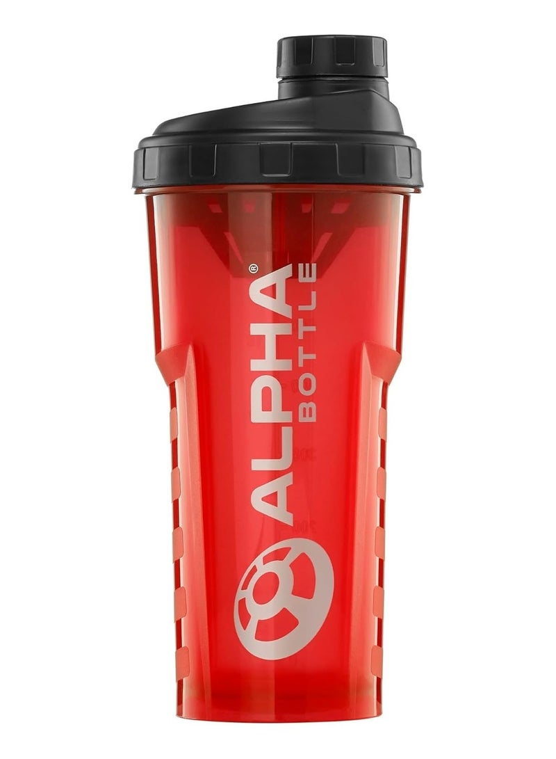 Generic Protein Shaker Bottle | 1000ml Gym Cup | for Protein Powder Shakes & Sports Supplements | Pre Workout Mixer | BPA Free | 0.75L | red