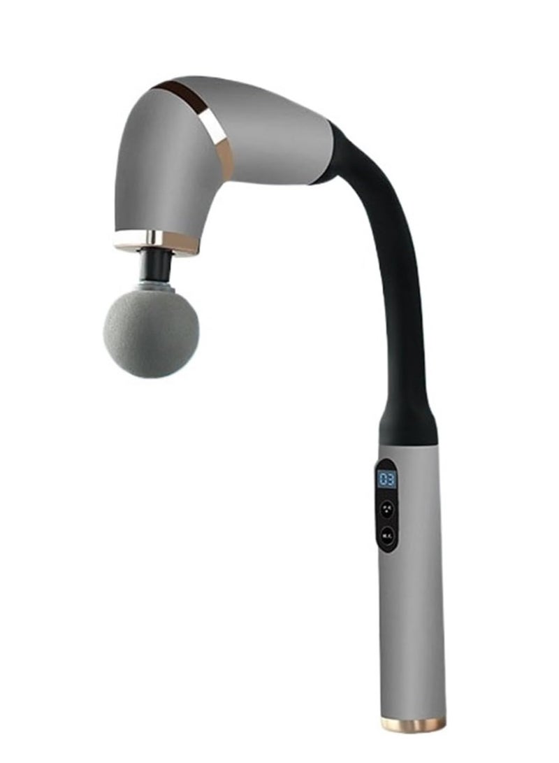 مسدس تدليك بمقبض ممتد، جهاز تدليك للظهر على شكل حرف U لتخفيف الألم، جهاز تدليك الأنسجة العميقة للجسم للرقبة والكتفين والساقين (رمادي) - Image 1