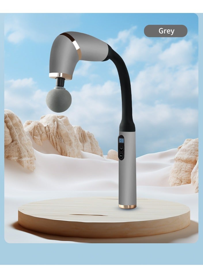 مسدس تدليك بمقبض ممتد، جهاز تدليك للظهر على شكل حرف U لتخفيف الألم، جهاز تدليك الأنسجة العميقة للجسم للرقبة والكتفين والساقين (رمادي) - Image 3