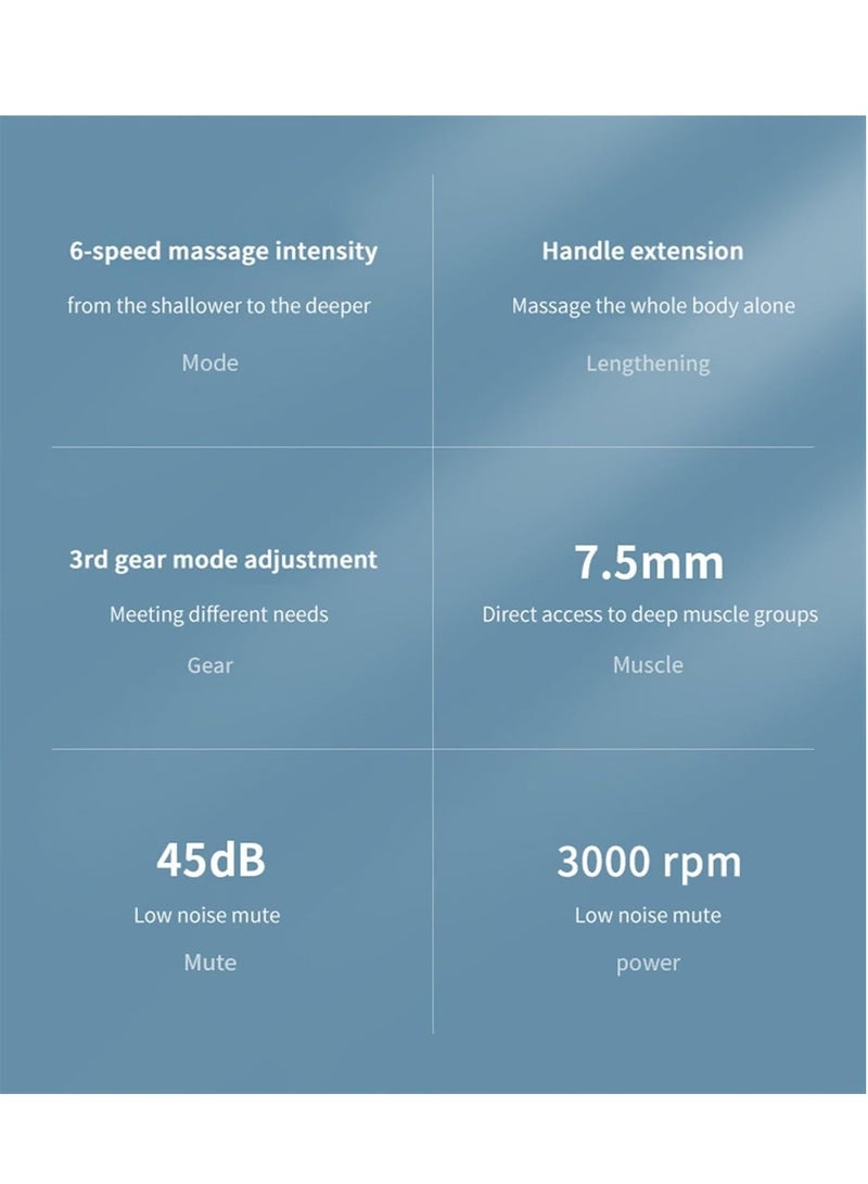 مسدس تدليك بمقبض ممتد، جهاز تدليك للظهر على شكل حرف U لتخفيف الألم، جهاز تدليك الأنسجة العميقة للجسم للرقبة والكتفين والساقين (رمادي) - Image 4