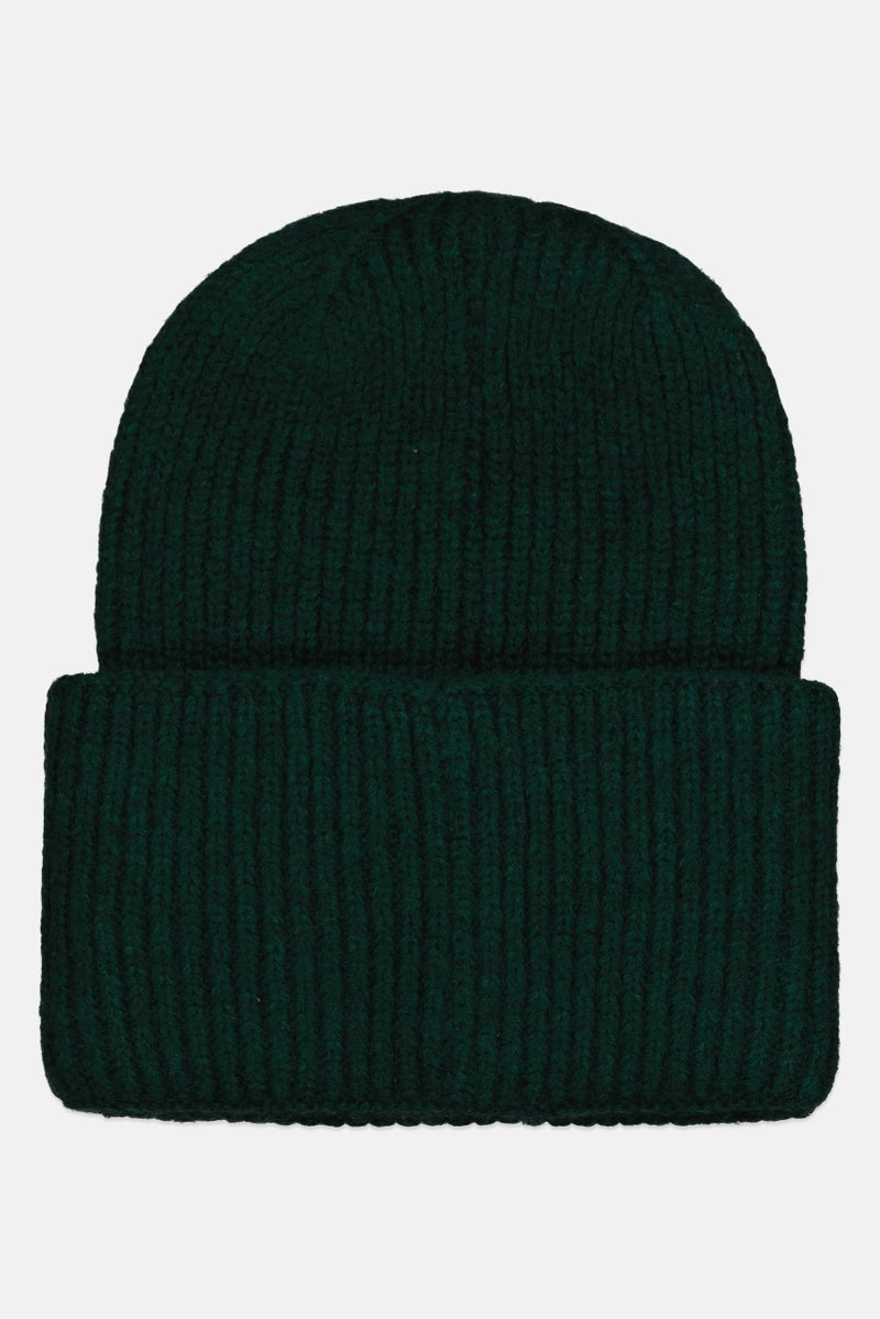 Replay Women Brand Logo Knitted Beanie, Green - Image 2