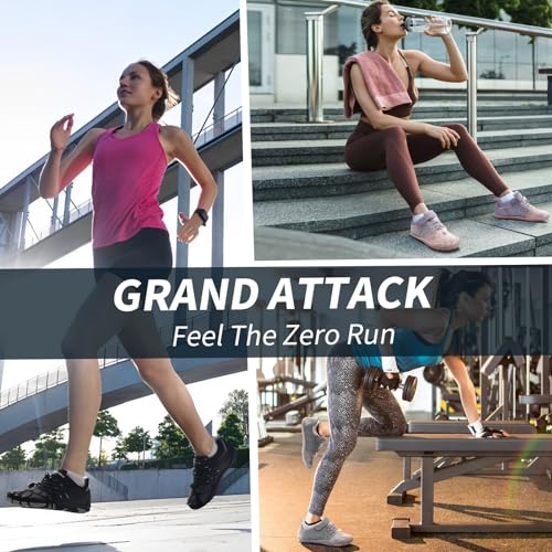 Grand Attack Barefoot Shoes Women,Minimalist Zero Drop Wide Toe Box Walking Shoes Cross Training Wrestling Weightlifting Fitness Gym Sneakers Light Grey Size 8.5 - Image 2