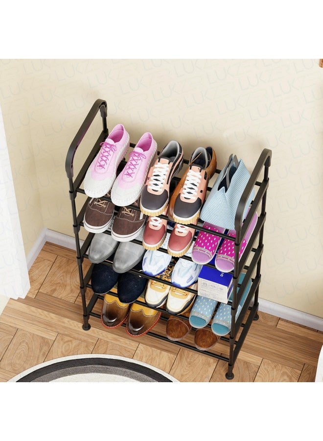 Lukzer MSR-005 5-Layer Shoe Rack for Home | Sturdy Metal Shoe Organizer Shelf | Space-Saving Free-Standing Storage for Shoes, Slippers & Accessories | Entryway, Closet Use (Black, 104x58x28 cm) - Image 3