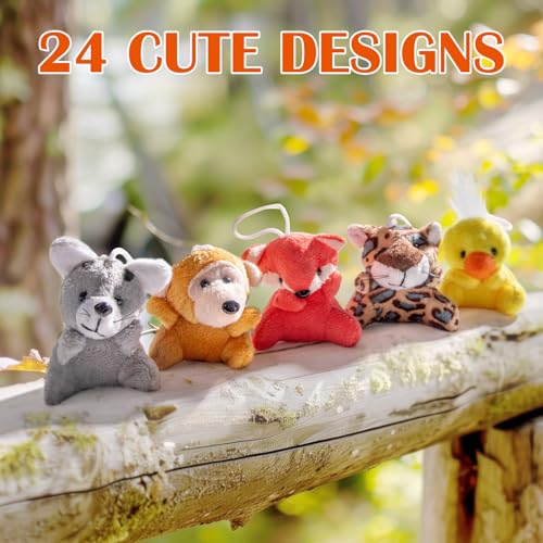 Sofier 24 Pack Mini Stuffed Animals Bulk Party Favors For Kids Treasure Box Toys Classroom Plush Toys Claw Machine Key Chains Carnival Prizes Small Valentine Halloween Christmas Gifts Stocking Stuffers - Image 5