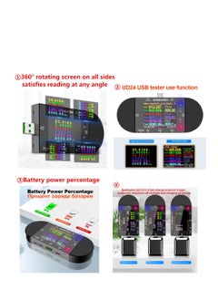 Excefore UD24 DC 5-32V 5.1A IPS Color Screen USB Power Meter DC5.5 Type-C Voltage Current USB Tester Digital Multimeter Test Speed of Charger Cables Capacity of Power Bank QC PD 2.0 3.0  - Image 5