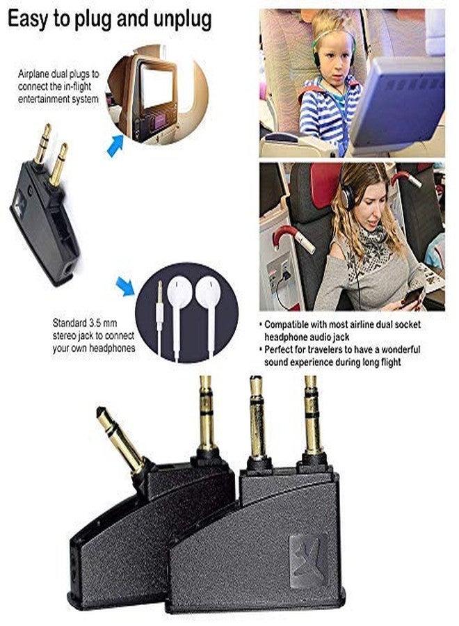 Learsoon QC45 Airline Airplane Flight Adapter Aviation Plugs to 3.5mm Jack Compatible with Bose 700 QuietComfort45 QC15 QC20 QC25 QC35 QC35II AE2 AE2I OE2 Soundtrue Soundlink SoundlinkII Headphones(Black) - Image 5