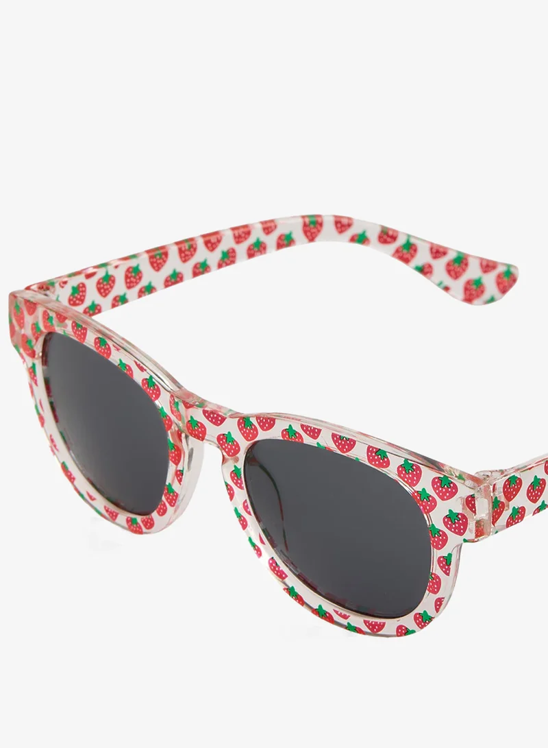Redtag Girls Assorted Strawberry Printed Wayfarer Shape Sunglasses