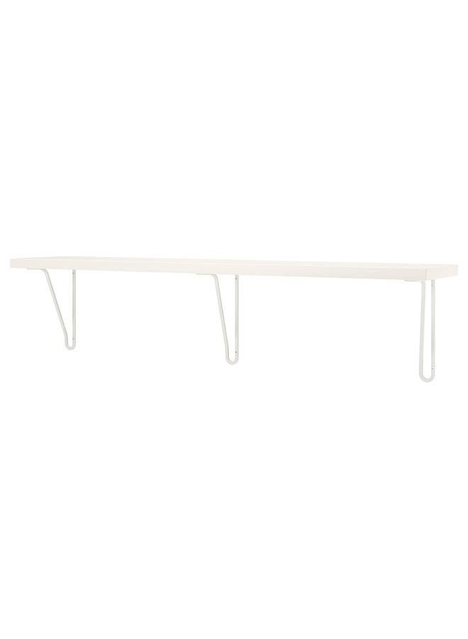 erorex Wall Shelf, White/White, 120X20 Cm - Image 1
