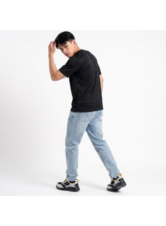 SLIMTA Men's Dry Fit T-Shirt Jet Black Lightweight Moisture-Wicking Crew Neck Tee Everyday Casual & Active Wear - Image 3