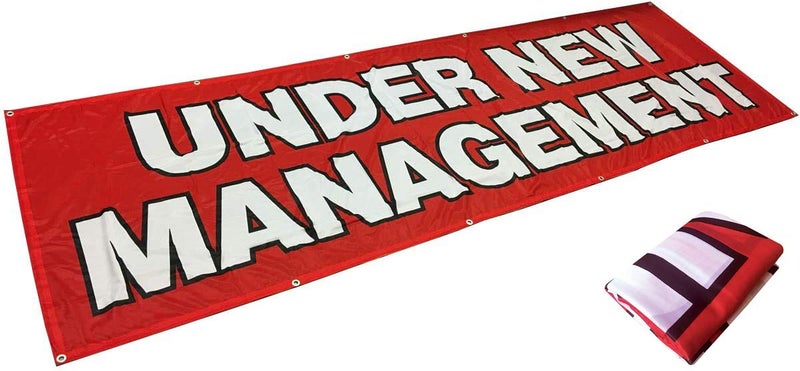 4Less 3x10 Ft Under New Management Banner Vinyl Alternative Sign Fabric rb