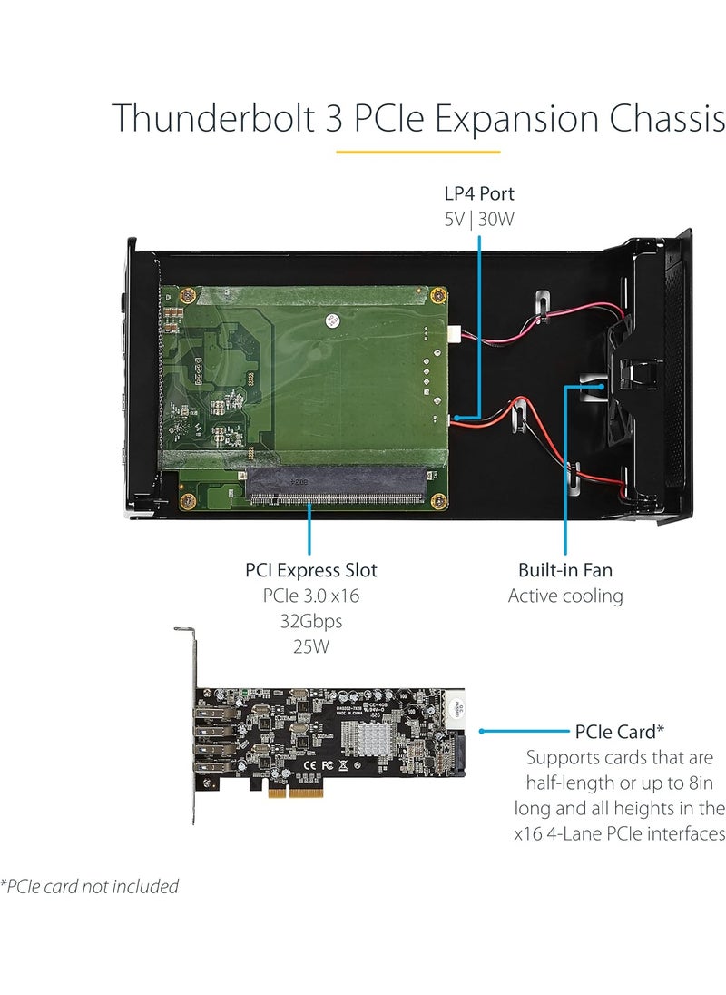 StarTech StarTechcom Thunderbolt 3 PCIe Expansion Chassis External Enclosure With One PCI Express Slot for Laptops  Desktops TAA  - Image 4