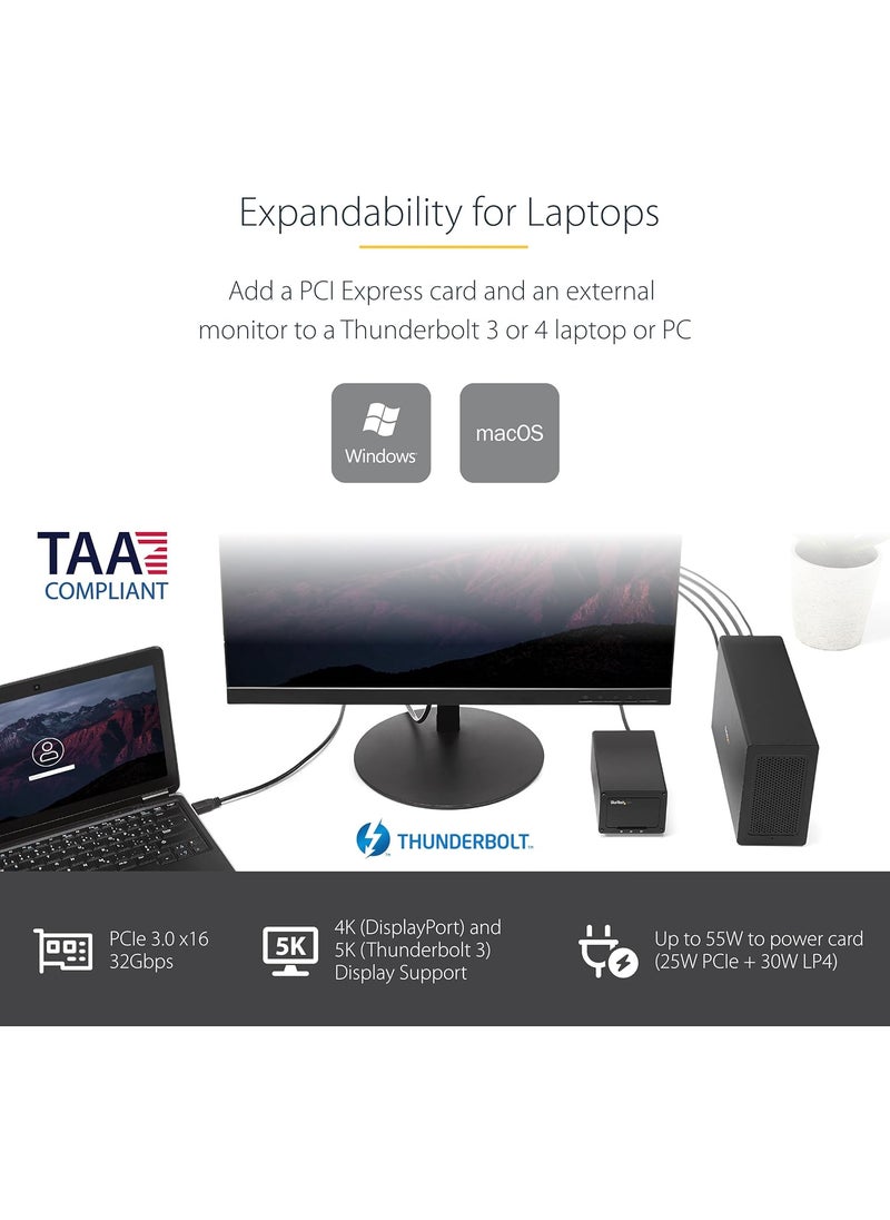 StarTech StarTechcom Thunderbolt 3 PCIe Expansion Chassis External Enclosure With One PCI Express Slot for Laptops  Desktops TAA  - Image 2