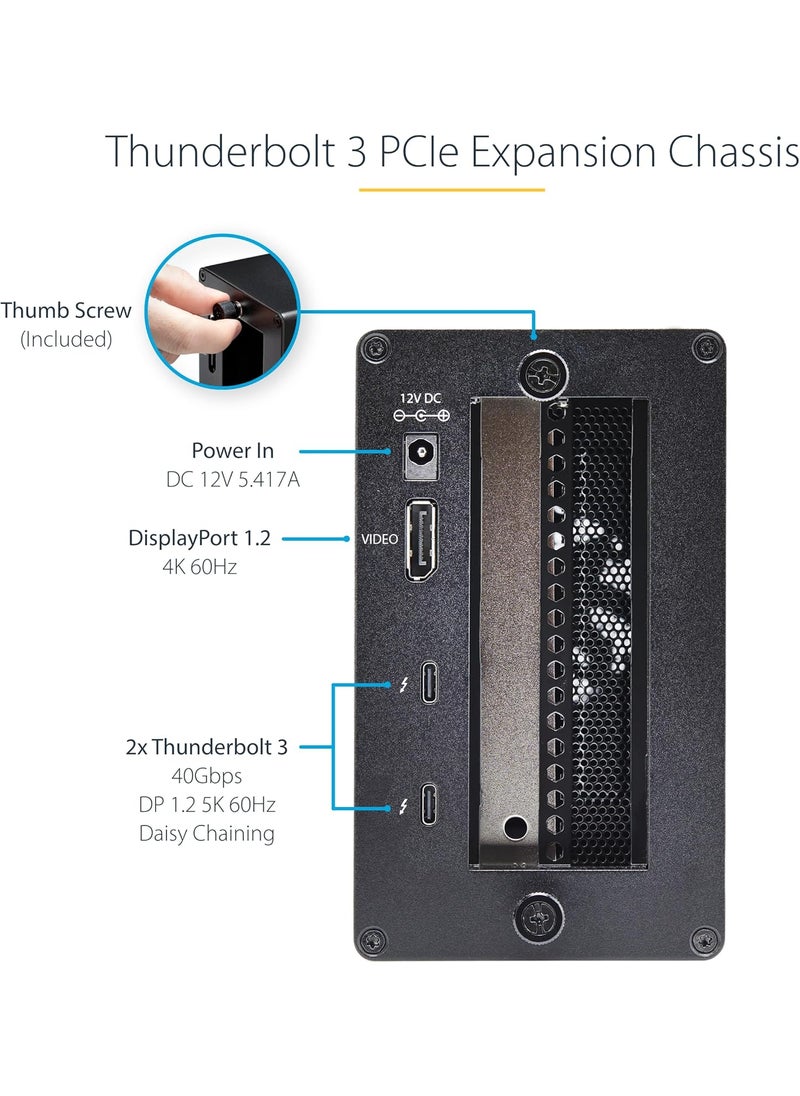 StarTech StarTechcom Thunderbolt 3 PCIe Expansion Chassis External Enclosure With One PCI Express Slot for Laptops  Desktops TAA  - Image 3