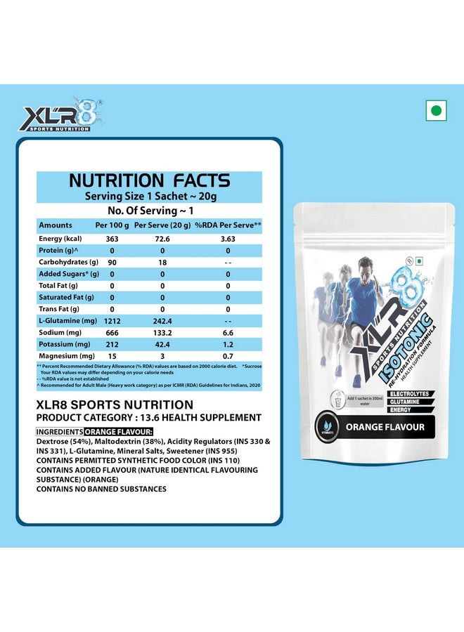 XLR8 Electrolytes Powder | Energy Drink Hydration Powder - Orange, 300g & Shaker | Isotonic Gym Workout & Endurance Supplement - Image 3
