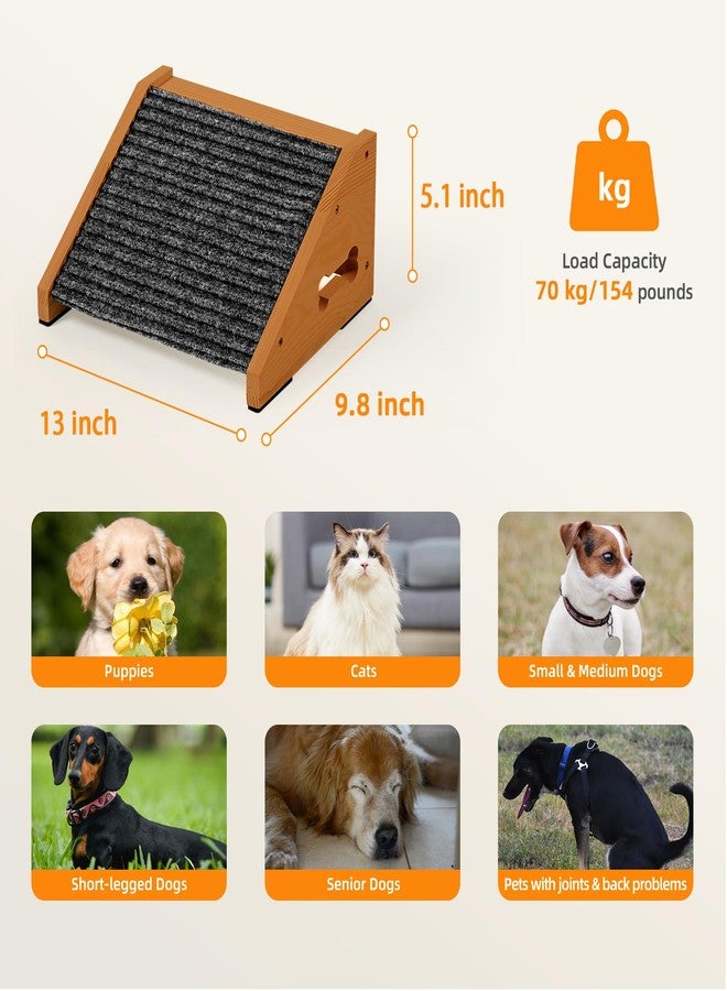 INRLKIT 4 Pack Wooden Dog Ramp for Stairs Suits for Small Medium Dogs Cats, Pet Steps Stairs for Staircase for Dogs Cats Brown,Need Installation,13 * 9.8 * 5.1 inch - Image 3