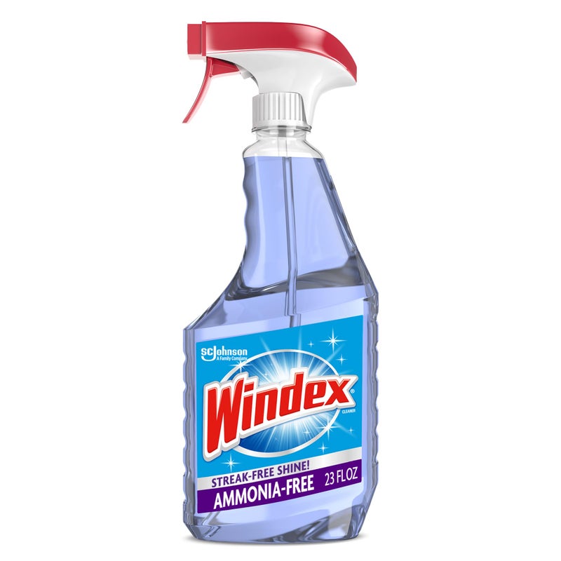 Windex Glass and Window Cleaner Spray Bottle, Ammonia Free, Packaging Designed to Prevent Leakage and Breaking, Surface Cleaning Spray, Crystal Rain Scent, 23 Fl Oz - Image 1