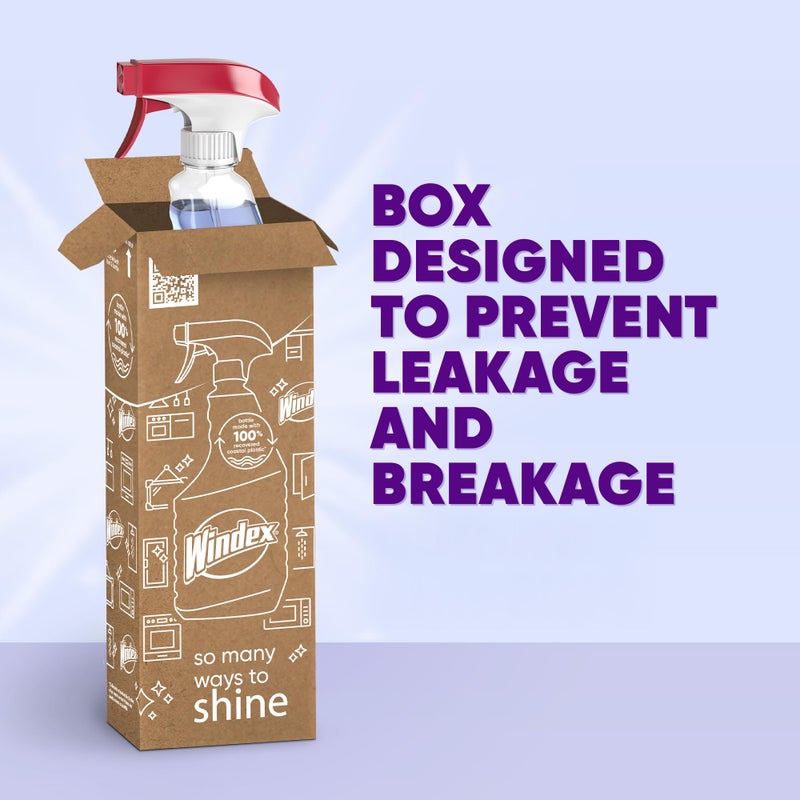 Windex Glass and Window Cleaner Spray Bottle, Ammonia Free, Packaging Designed to Prevent Leakage and Breaking, Surface Cleaning Spray, Crystal Rain Scent, 23 Fl Oz - Image 2