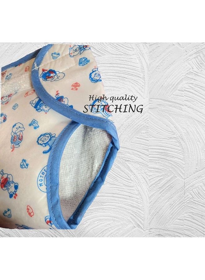 Mothers Choice - Reusable Loop And Hook Pvc Nappy Diaper Training Pants Langot Waterproof Nappy For New Born Baby Outside Soft Plastic Inside Terry Cotton 69 Months (Pack Of5 Large) - Image 1