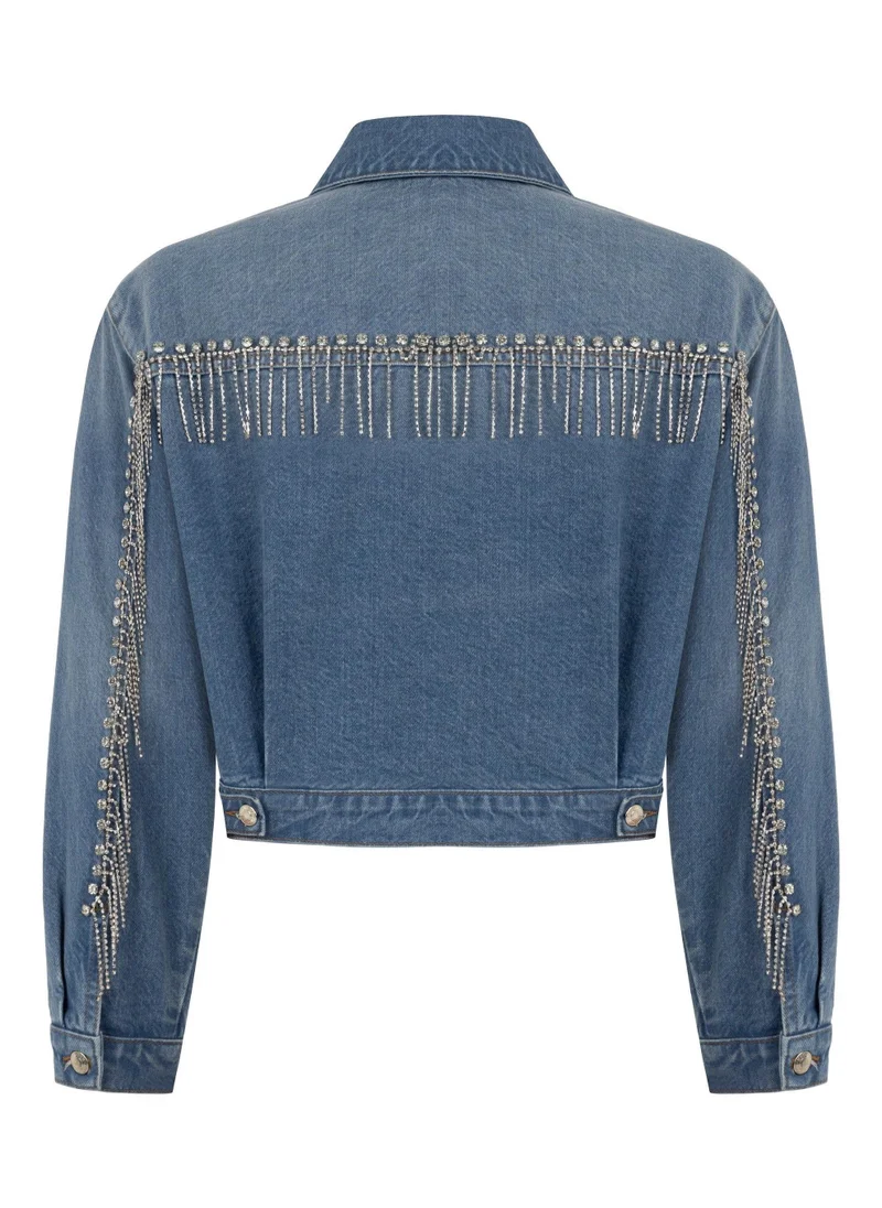نوكتورن Stone Detailed Jean Jacket