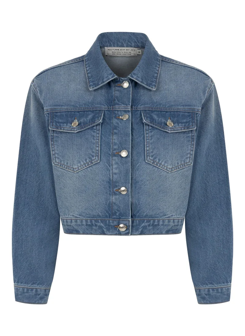 نوكتورن Stone Detailed Jean Jacket