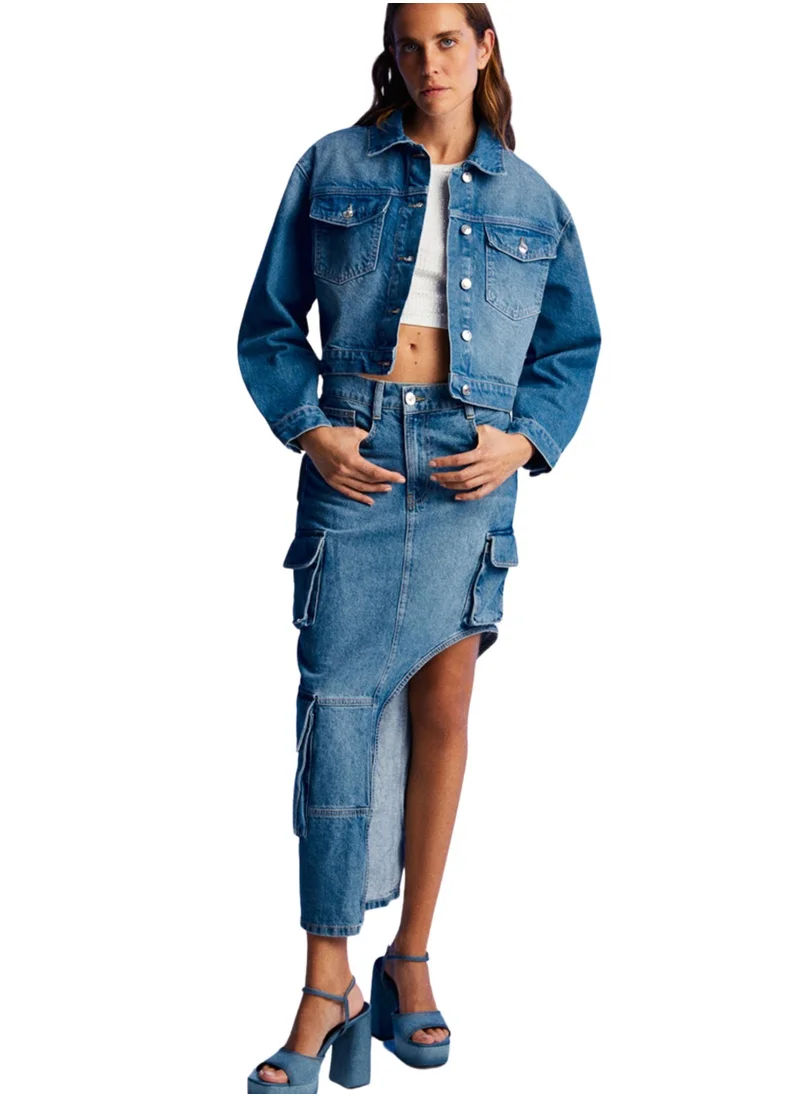 نوكتورن Stone Detailed Jean Jacket