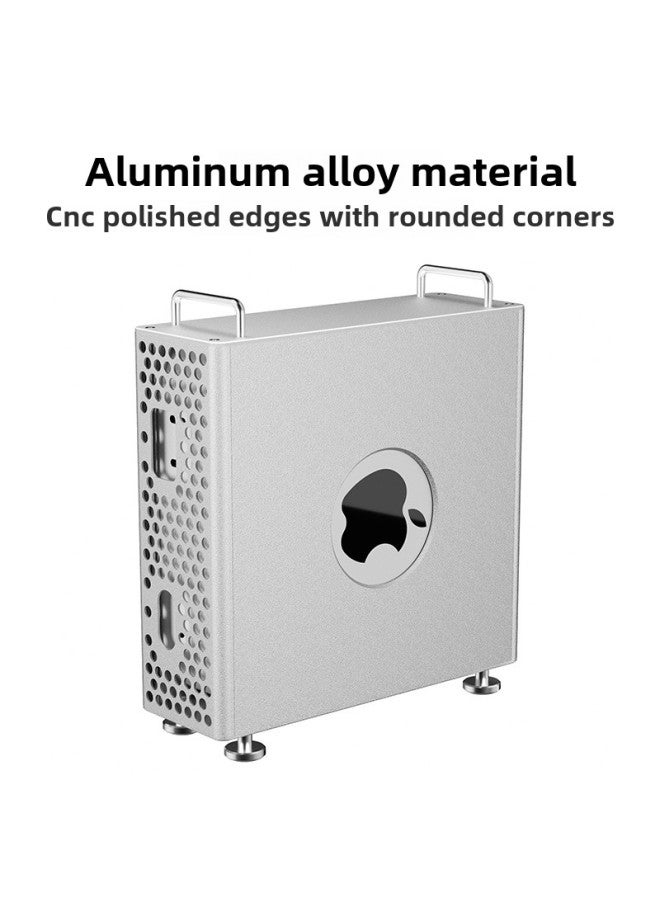 M4 Computer Host Protective Shell Aluminum Alloy Anti-fall Dustproof Heat Dissipation Protective Shell Is Suitable For Mac Mini Host-Color:Silver Pro Edition - Image 3