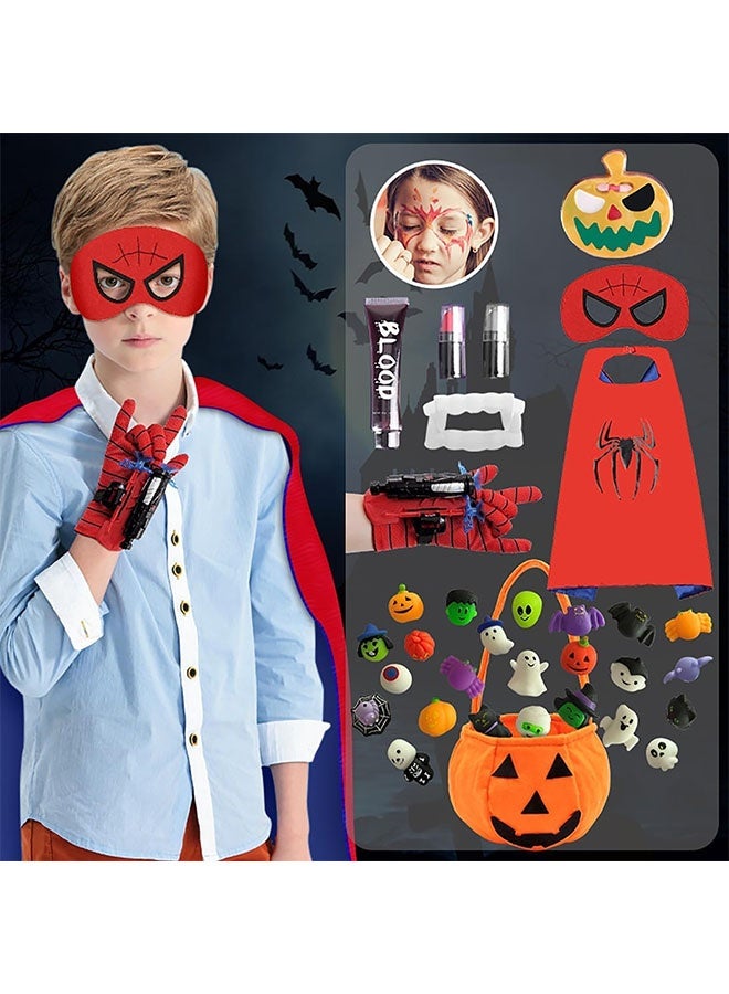 Beauenty Halloween Roleplay Sets,A Halloween Party Set with Masks, Cloaks, Spider Silk Launchers, Makeup Bags, Dentures, 24 Mochi Toys, and Pumpkin Torage Bags. - Image 5