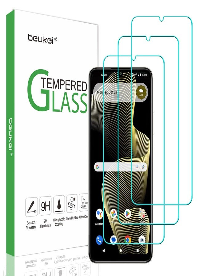 beukei (3 Pack) Designed for Cricket Outlast 5G and AT&T Motivate Pro 5G Screen Protector Tempered Glass, Anti Scratch, Bubble Free, 9H Hardness - Image 1