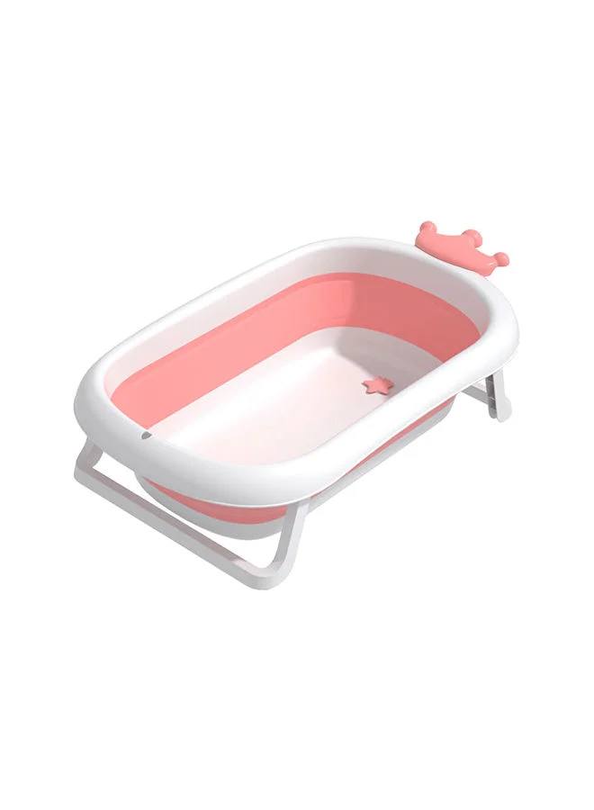 Bumble & Bird Baby Bathtub With Cushion, Foldable - Portable - Suitable For Newborn And Toddler, Anti Slip Skid Proof - Pink