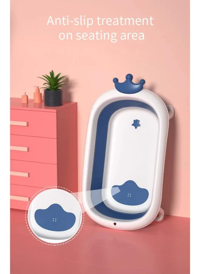 Bumble & Bird Baby Bathtub With Cushion, Foldable - Portable - Suitable For Newborn And Toddler, Anti Slip Skid Proof - Pink