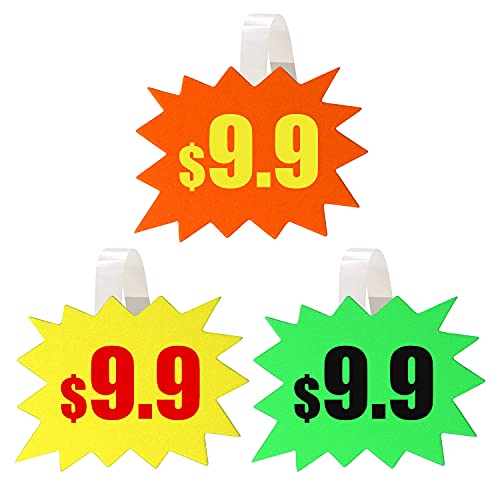 Natonhi 90 PCS Starburst Signs Fluorescent Neon Signs Blank Star Shape Retail Sale Tags Burst Paper Signs for Retail Store Party Favors,Garage Sale Sign, 4.7 x 6.3 inches - Image 5