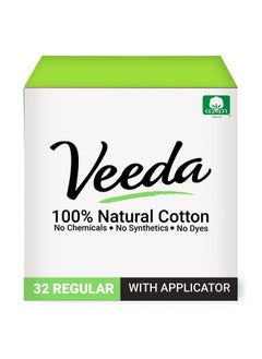 100% Natural Cotton Tampons - Regular Absorbency With Leak Proof Protection - Compact Bpa-Free Applicator - Unscented & Free From Chlorine, Toxin - 32 Count - pzsku/Z50EEECF79F808B3069CAZ/45/_/1734183257/50daa494-4669-4bc0-a7cd-f952e8e83345