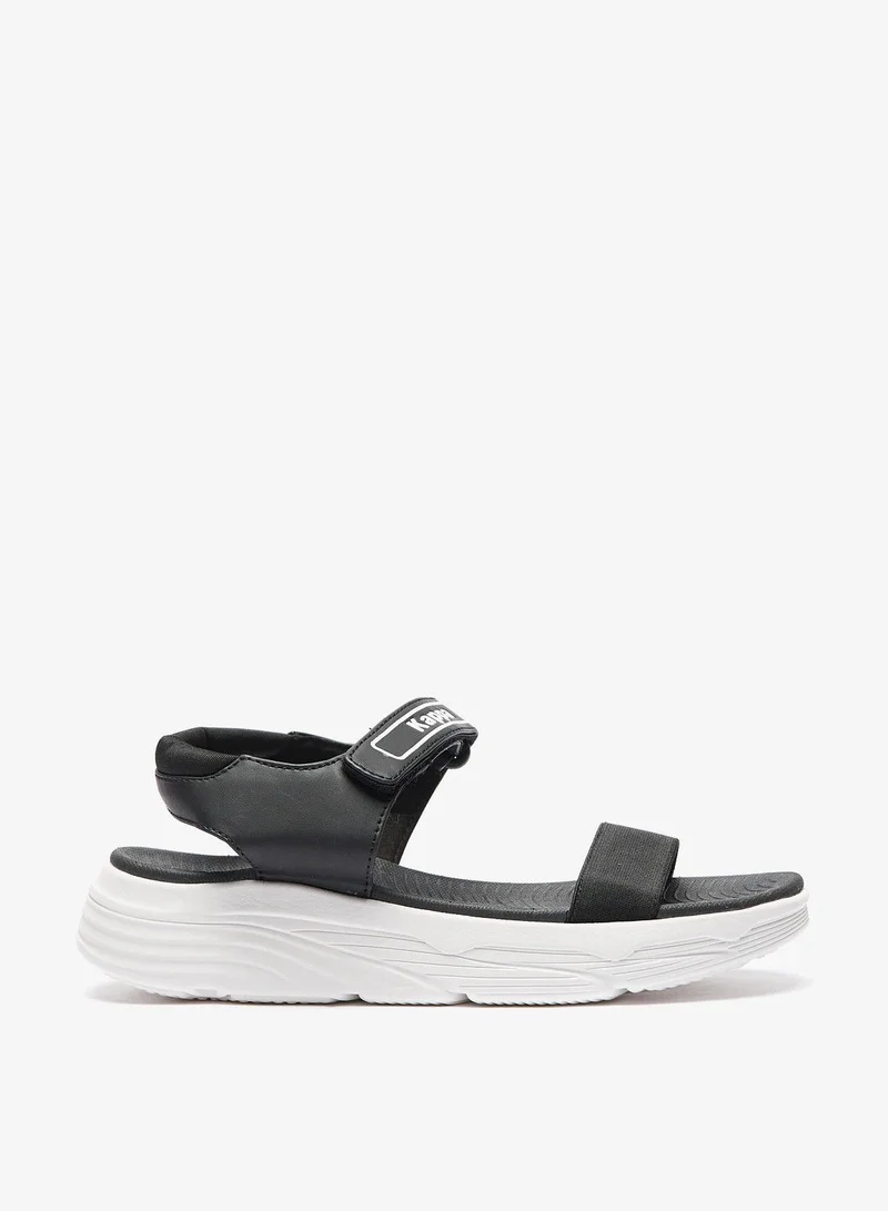 Kappa Women's Logo Print Strap Sandals with Hook and Loop Closure