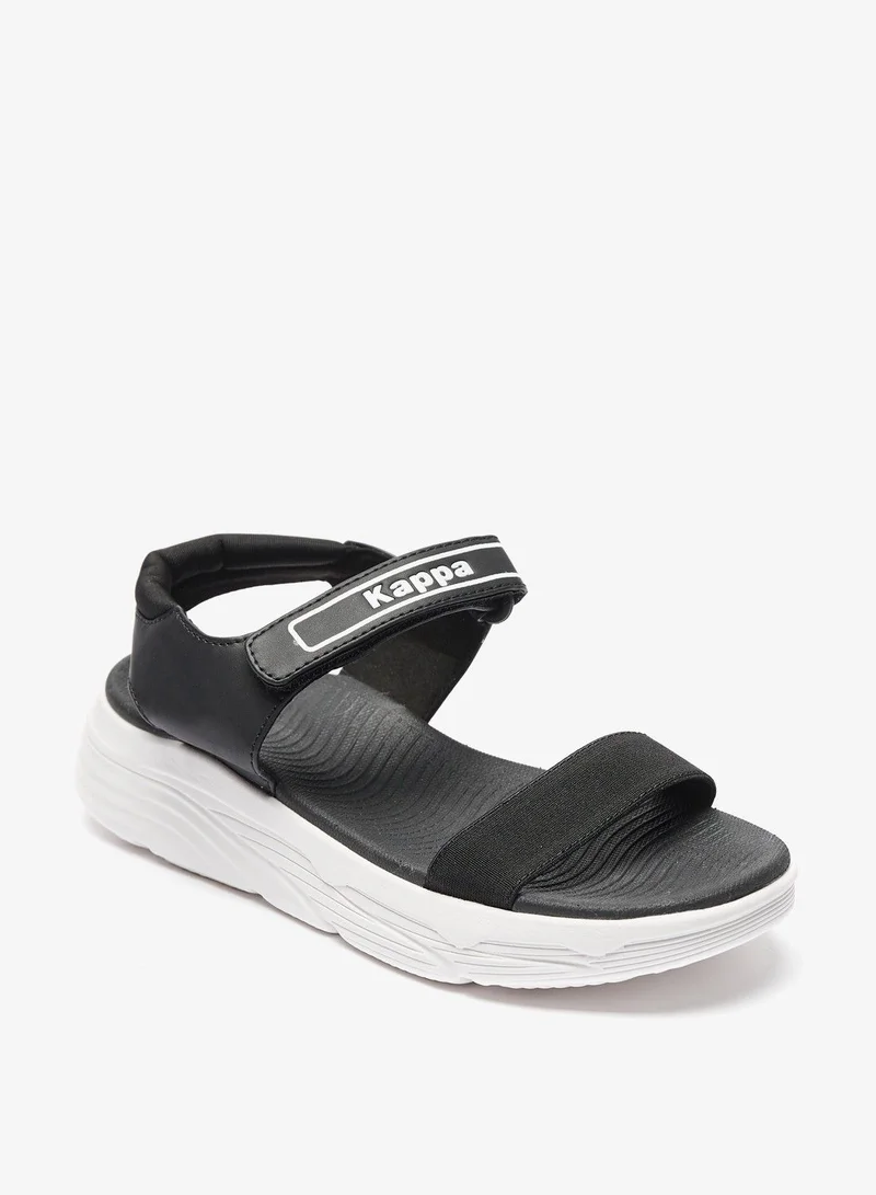 Kappa Women's Logo Print Strap Sandals with Hook and Loop Closure