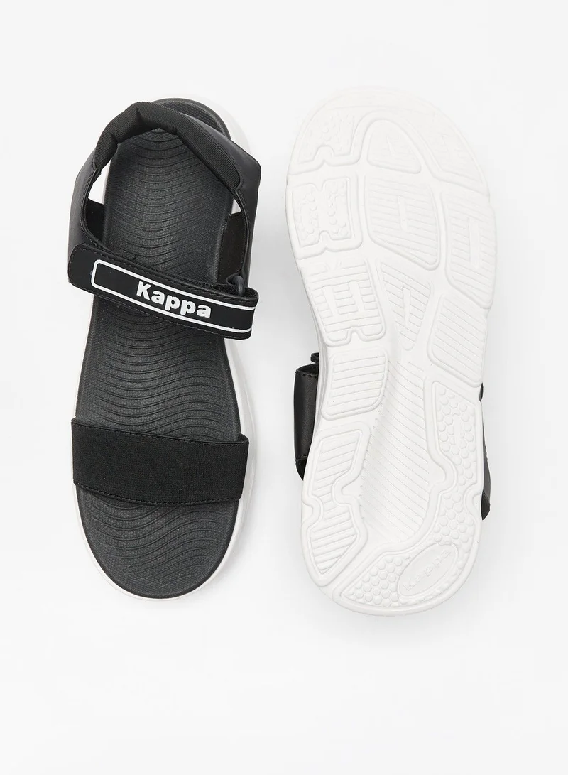 Kappa Women's Logo Print Strap Sandals with Hook and Loop Closure