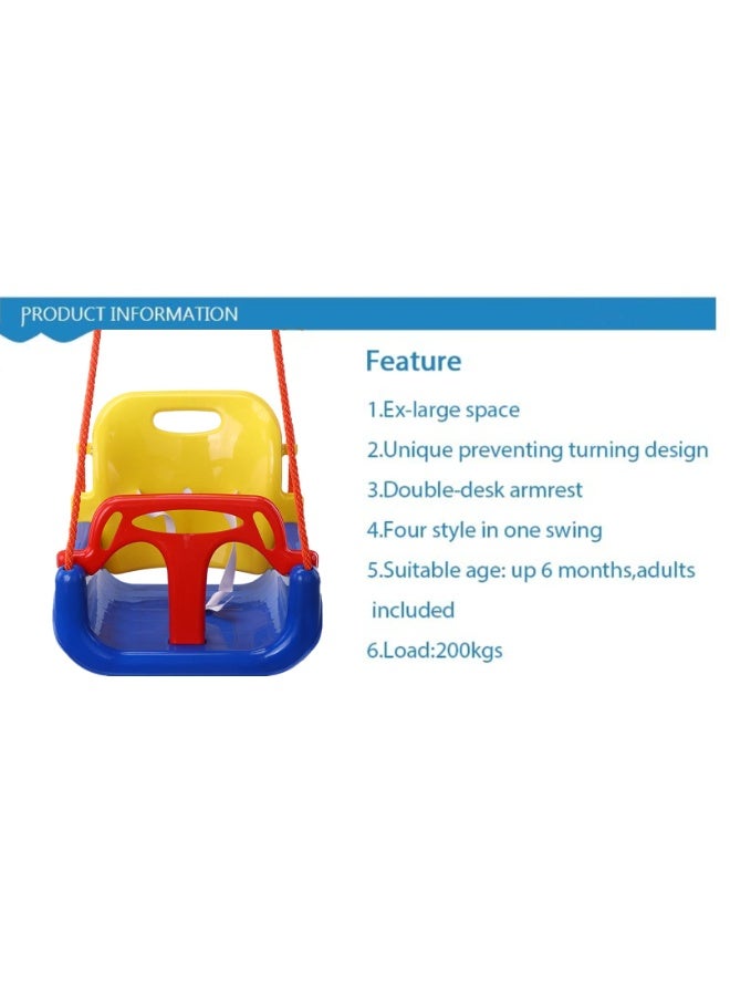 DURKU 3 in 1 Multifunctional Swings for Kids, Toddler Swing Seat Hanging Swing Set for Playground Swing Set,Infants to Teens Swing Kindergarten Playground Family Children Outdoor Toys Gifts Blue - Image 5