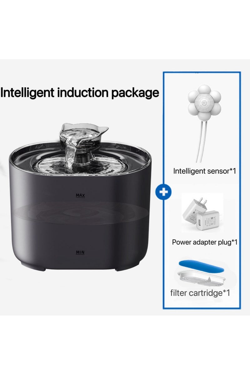 نافورة مياه للقطط سعة 2.2 لتر/74 أونصة نافورة مياه للقطط بهدوء شديد نافورة مياه للقطط مع فوهة على شكل قطة نافورة مياه للقطط في نافورة مياه LED موزع مياه للقطط في الأماكن المغلقة - Image 2