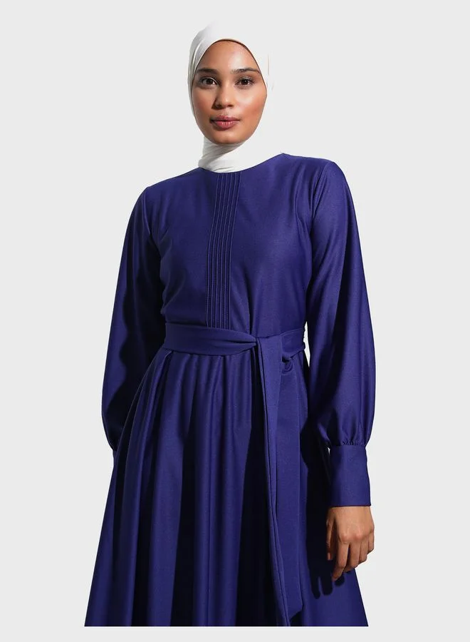 Refka by modanisa Puff Sleeve Tie Detail Dress