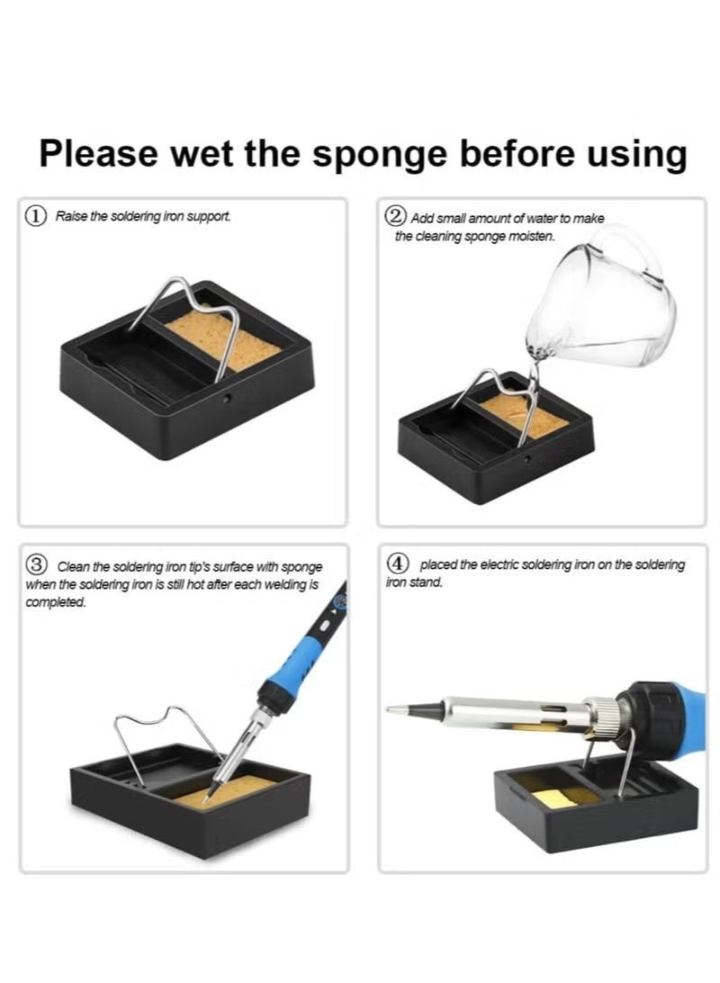 مجموعة ادوات كاوي لحام كهربائي قابل لتعديل درجة الحرارة لاصلاحات اللحام 60 واط وات مع سخان سيراميك، درجة حرارة قابلة للتعديل من 200 إلى 450 درجة مئوية - Image 5