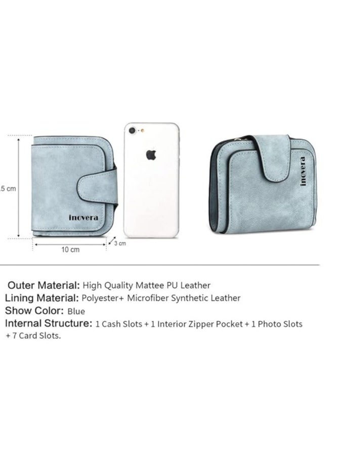INOVERA (LABEL) Women's Vegan Leather Tri-fold Fashion Card Coin Holder Small Wallet  - Image 2