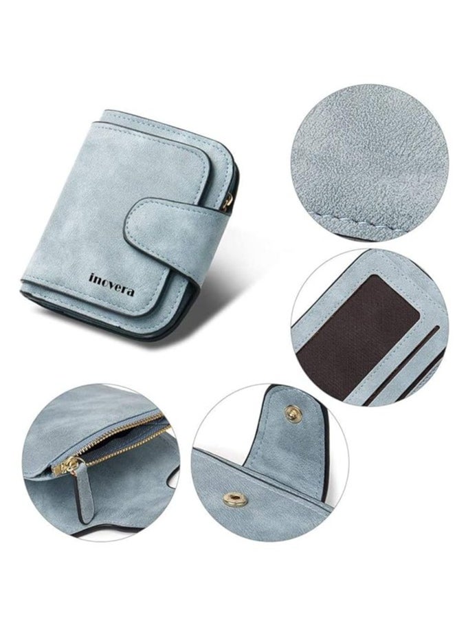 INOVERA (LABEL) Women's Vegan Leather Tri-fold Fashion Card Coin Holder Small Wallet  - Image 4
