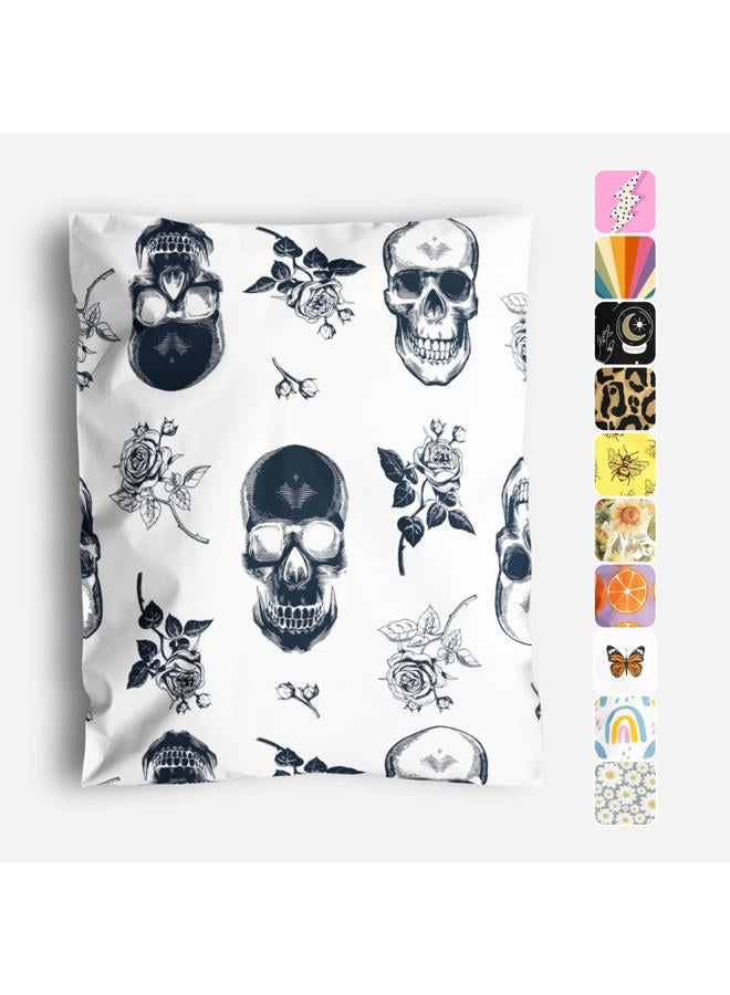Package Mint 10x13 Poly Mailers – Skull Rose – Waterproof, Tear-Resistant Shipping Bags with Adhesive Seal – 100 Pack – Package Mint - Image 1