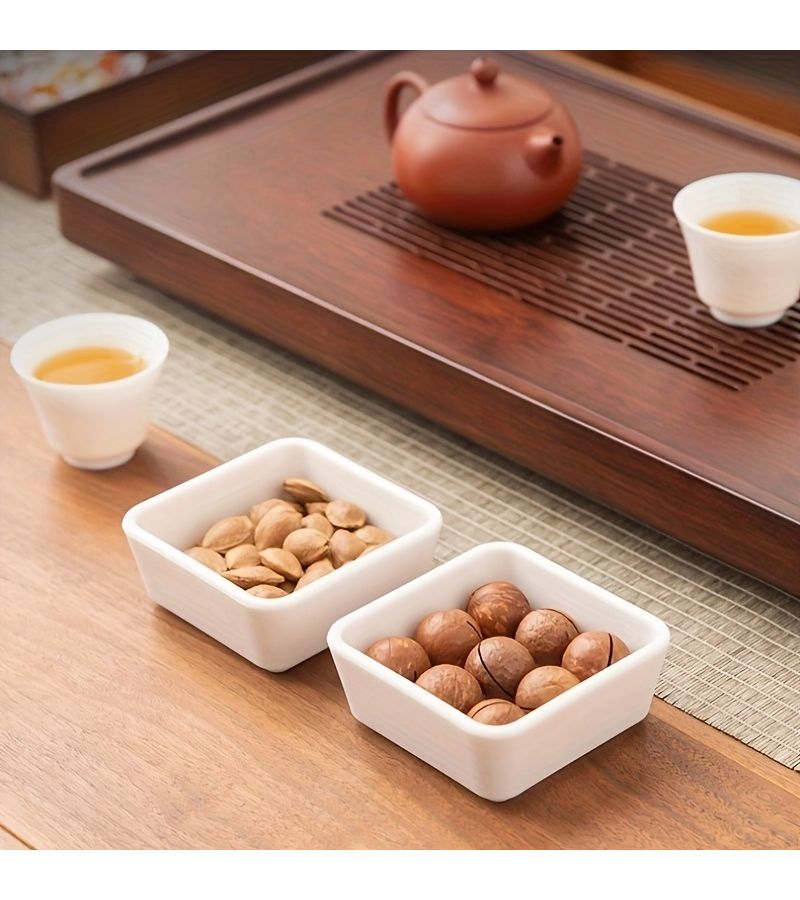 6 Pcs White Ceramic Sauce Dipping Bowls 4oz Mini Rectangular Microwave And Dishwasher Safe Bowls For BBQ Ketchup Soy Sauce Party Snacks Dipping Sauce Dish Kitchen And Dining Essentials - Image 4