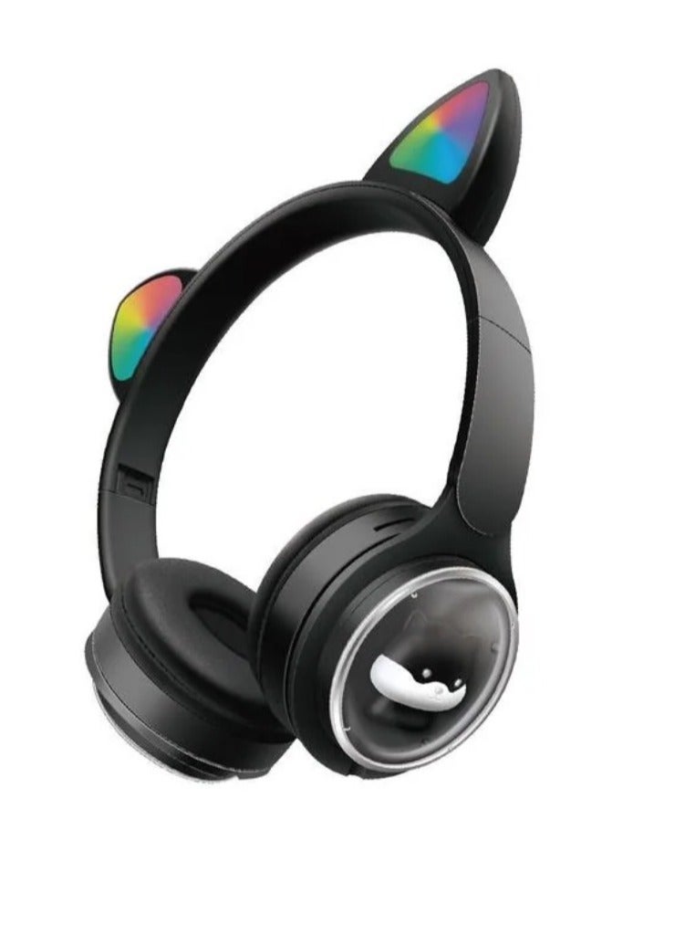 M31 Bluetooth Headphones High-quality stereo sound with RGB lighting - supports TF card and FM radio - foldable comfortable for extended use - Black - Image 1