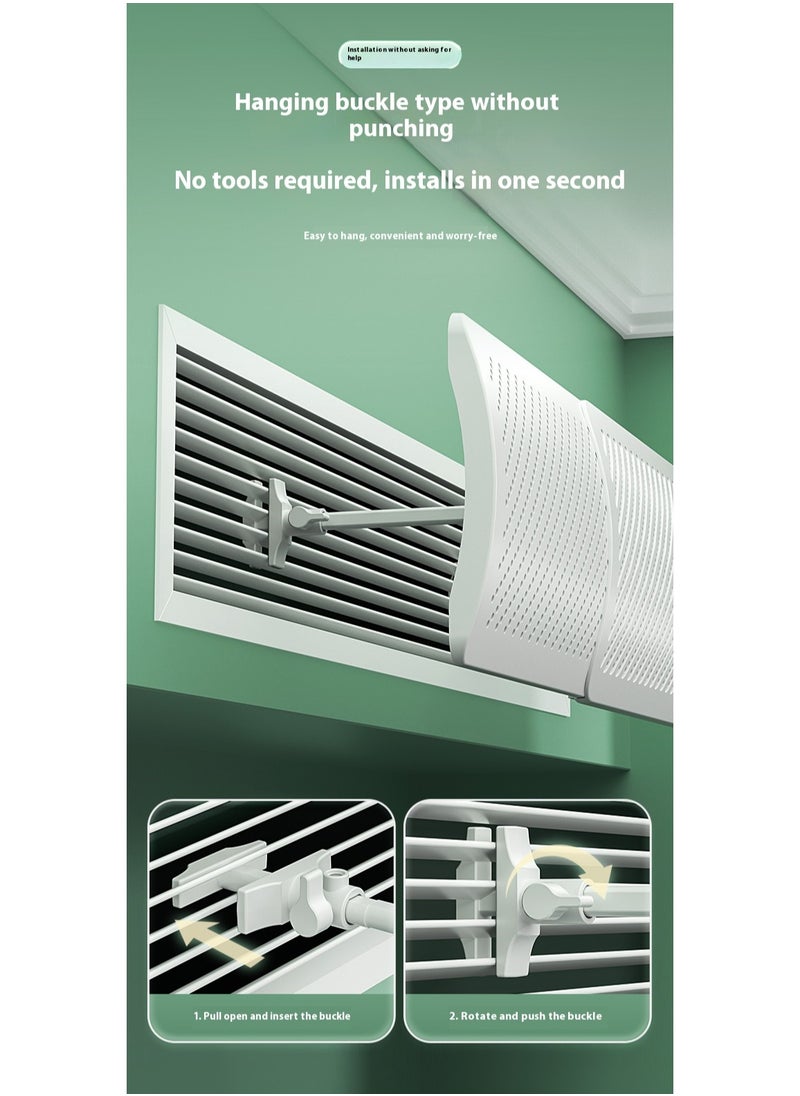 ARNOTEC - Adjustable air vent deflector for central air conditioning, universal top/side vents (49-86cm), effectively controls airflow direction and improves air quality-1 Pack - Image 1