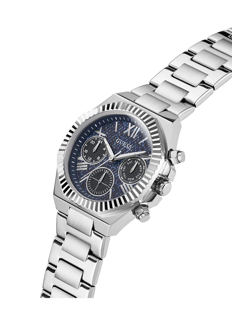 GUESS ساعة نسائية متعددة الوظائف من الفولاذ المقاوم للصدأ بلون فضي - GW0769L1 - 38 مم - Image 2