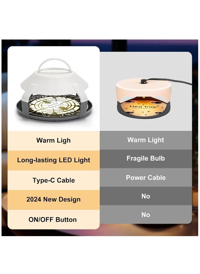 Generic Indoor Flea Trap 2-Pack, Upgraded Electric Flea Traps with LED Light, Cordless Design for Home Use, Includes 8 Sticky 6.5” Disc Refills for Effective Flea Infestation Control.  - Image 3